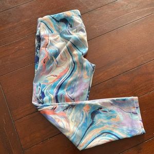 Athleta girl chit chat printed Capri large 12